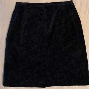 TABI INTERNATIONAL Black Cotton/Suede Stitch Skirt
